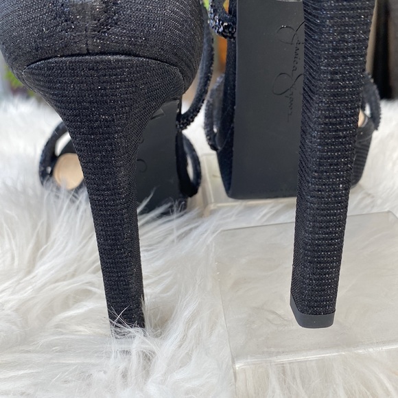 ▪️🖤▪️JESSICA SIMPSON BLACK GLITTER GABOR JS-BEYONAH▪️🖤▪️ - Picture 5 of 7